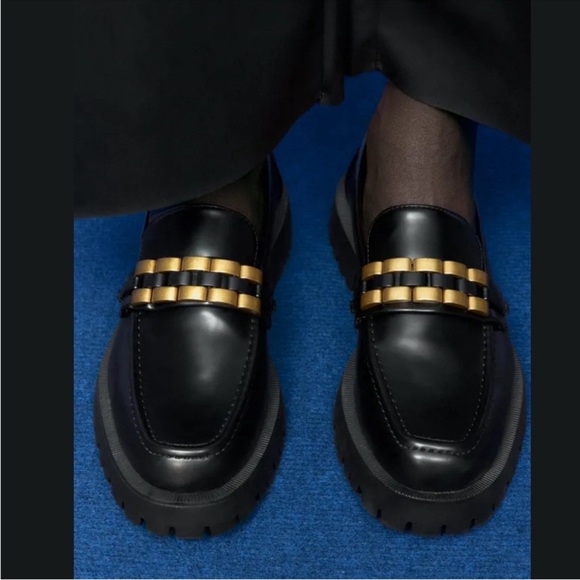 Zara Chunky Brass Lug Sole Loafer - Picture 7 of 9